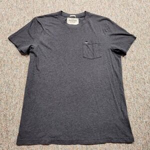 Abercrombie & Fitch Shirt Mens Large Gray Muscle Fit Logo Pocket Tee Casual